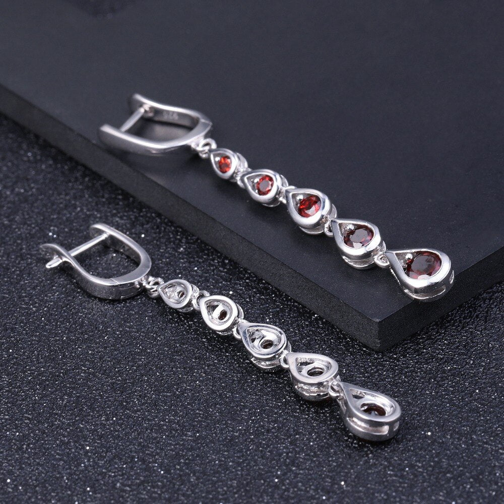 Garnet Drop Earrings