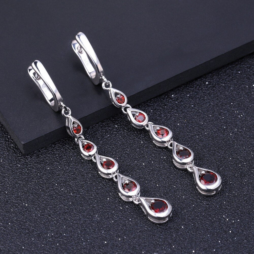 Garnet Drop Earrings
