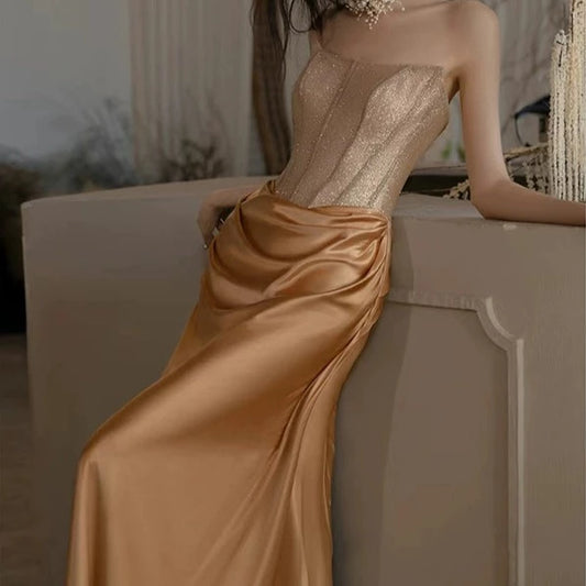 Stephany Gold Dipped Dress