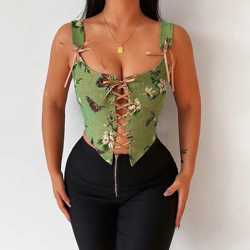 Lisette Floral Print Corset Top