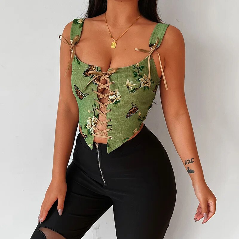 Lisette Floral Print Corset Top